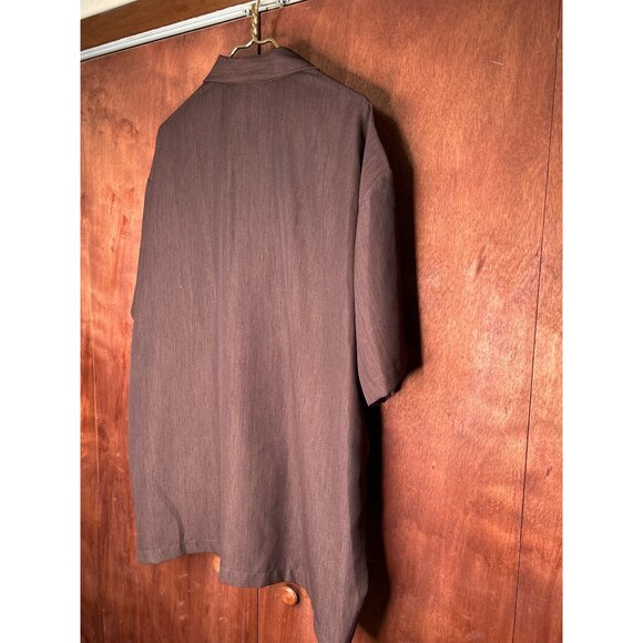Steady Classics Brown & Beige Mens Bowling Shirt 3XL Button-Up Retro Style Short - Picture 5 of 9